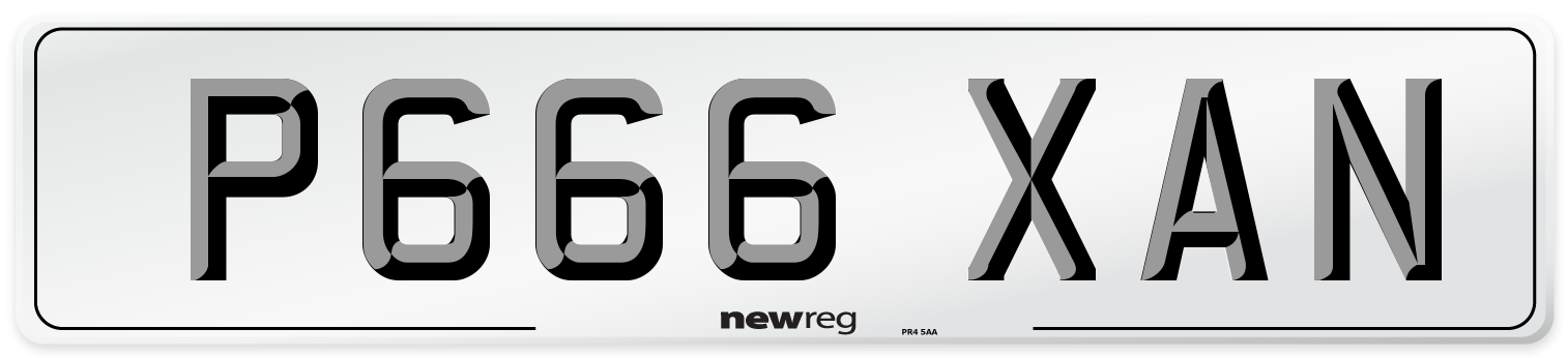 P666 XAN Number Plate from New Reg